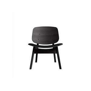 Ro Collection Pandora Fauteuil Beklede Zitting Zwart Gelakt Eikenhout/ Zwart Leer