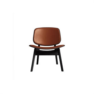 Ro Collection Pandora Fauteuil Gestoffeerd Zwart Gelakt Eiken/Calvados Leer