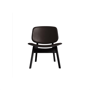 Ro Collection Pandora Fauteuil Gestoffeerd Zwart Gelakt Eikenhout/Donkerbruin Leer