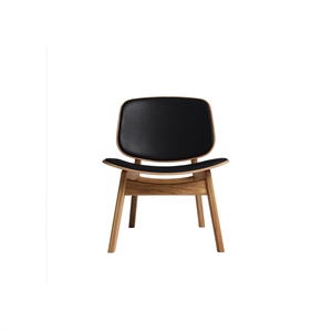 Ro Collection Pandora Fauteuil Gestoffeerd Geolied Eikenhout/ Zwart Leer