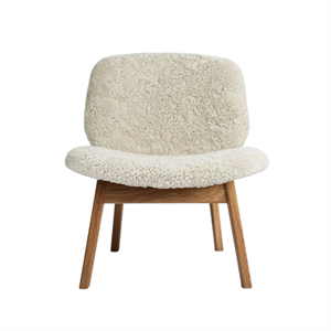 Ro Collectie Pandora Fauteuil Gestoffeerd Geolied Eiken/Schapenvacht Moonlight