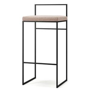 Department Barkruk met Rugleuning 90 cm Zwart/ Lichtroze