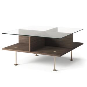 Decotique Vogue salontafel 70x70 donker eiken/ Messing