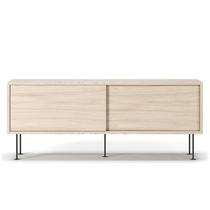 Decotique Vogue TV-meubel met Poten 136 Wit Gepigmenteerd Eiken/ Zwart