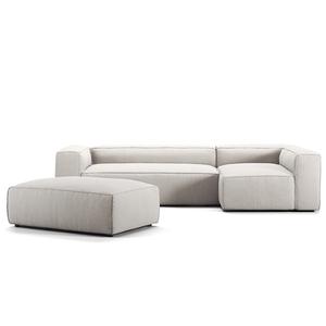 Decotique Grand 4-zitsbank Divan Open End met Voetenbank Rechts Moonwhite
