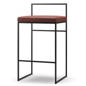 Department Barkruk met Rugleuning 80 cm Zwart/bruin Leer