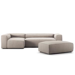 Decotique Grand 4-zitsbank Divan Open End met Voetenbank Links Zand/ Beige