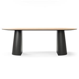 Decotique Social Eettafel 220 Zwart/ Eiken/Naturel/Eiken