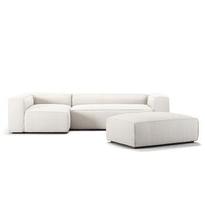 Decotique Grand 4-zitsbank Divan Open End met Voetenbank Links Stoom/ Wit