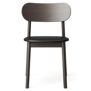Decotique Elephant eetkamerstoel donker eiken/ Zwart leer
