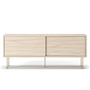 Decotique Vogue TV-bank met poten 136 wit gepigmenteerd eiken/ Messing