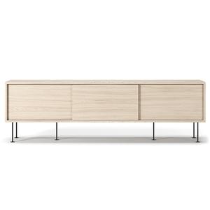 Decotique Vogue TV-meubel met Poten 180 Wit Gepigmenteerd Eiken/ Zwart