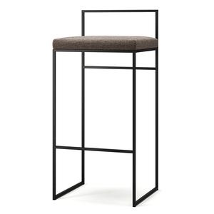 Department Barkruk met Rugleuning 90 cm Zwart/kustschalie