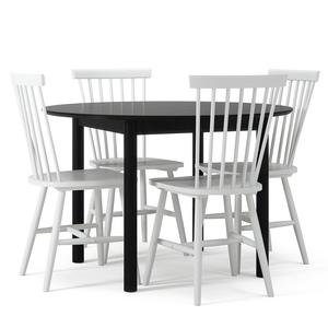 Department Eettafelset Wood Zwart/ Wit