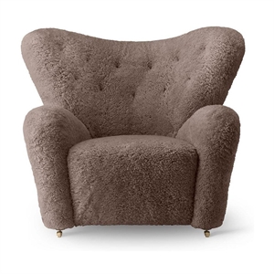 By Lassen The Tired Man Fauteuil Gerookt Eiken/Schapenvacht Sahara