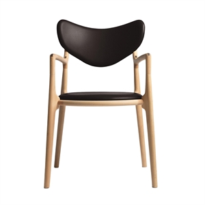 Ro Collection Salon Eetkamerstoel Gestoffeerd Geolied Beukenhout/Donkerbruin Leer