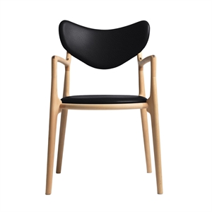 Ro Collection Salon Eetkamerstoel Gestoffeerd Geolied Beukenhout/Zwart Leer