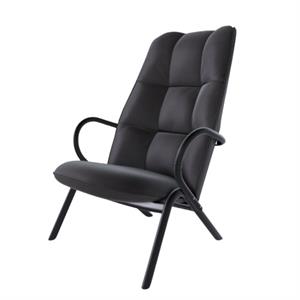 TON Cissy Fauteuil van 103,5 cm met Zwart Lederen Bekleding
