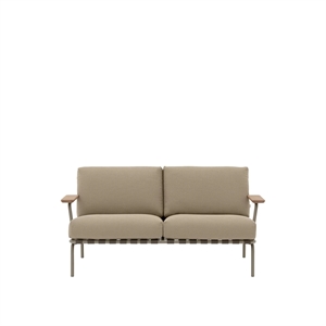 Muuto Settle Outdoor 2-zitsbank Geribbeld Geweven 5/taupe