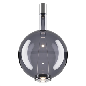 Lodes Sky-Fall Ronde Hanglamp Groot 3000K Glanzend Rook/Glas