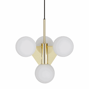 Tom Dixon Plane Kroonluchter Messing en Opaalglas Klein