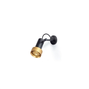 Trizo 21 2Thirty-W1 Wandlamp Zwart/Gouden Ring