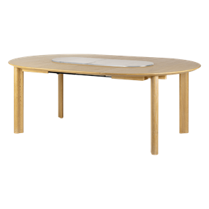Umage Comfort Circle Smooth Eettafel met Uitschuifbaar Eiken/ Wit/Staal