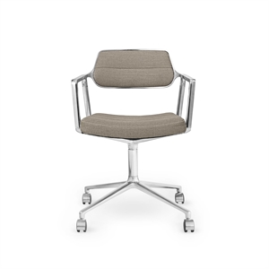 Vipp 453 Draaistoel met Wielen Aluminium/ Zand Textiel