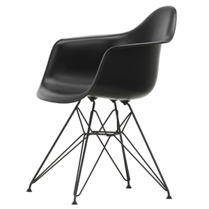 Vitra Eames Plastic RE DAR Eetkamerstoel Diep Zwart/ Zwart