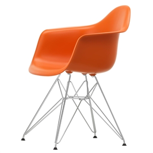 Vitra Eames Kunststof DAR Eetkamerstoel RE Roestig Oranje/ Chroom